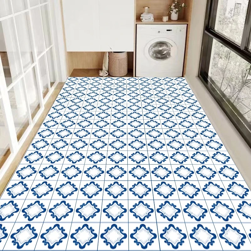 PVC Leather Scrubable Carpets Large Area Balcony Waterproof Rug Modern Kitchen Anti-oil Anti-slip Carpet Home Living Room Rugs