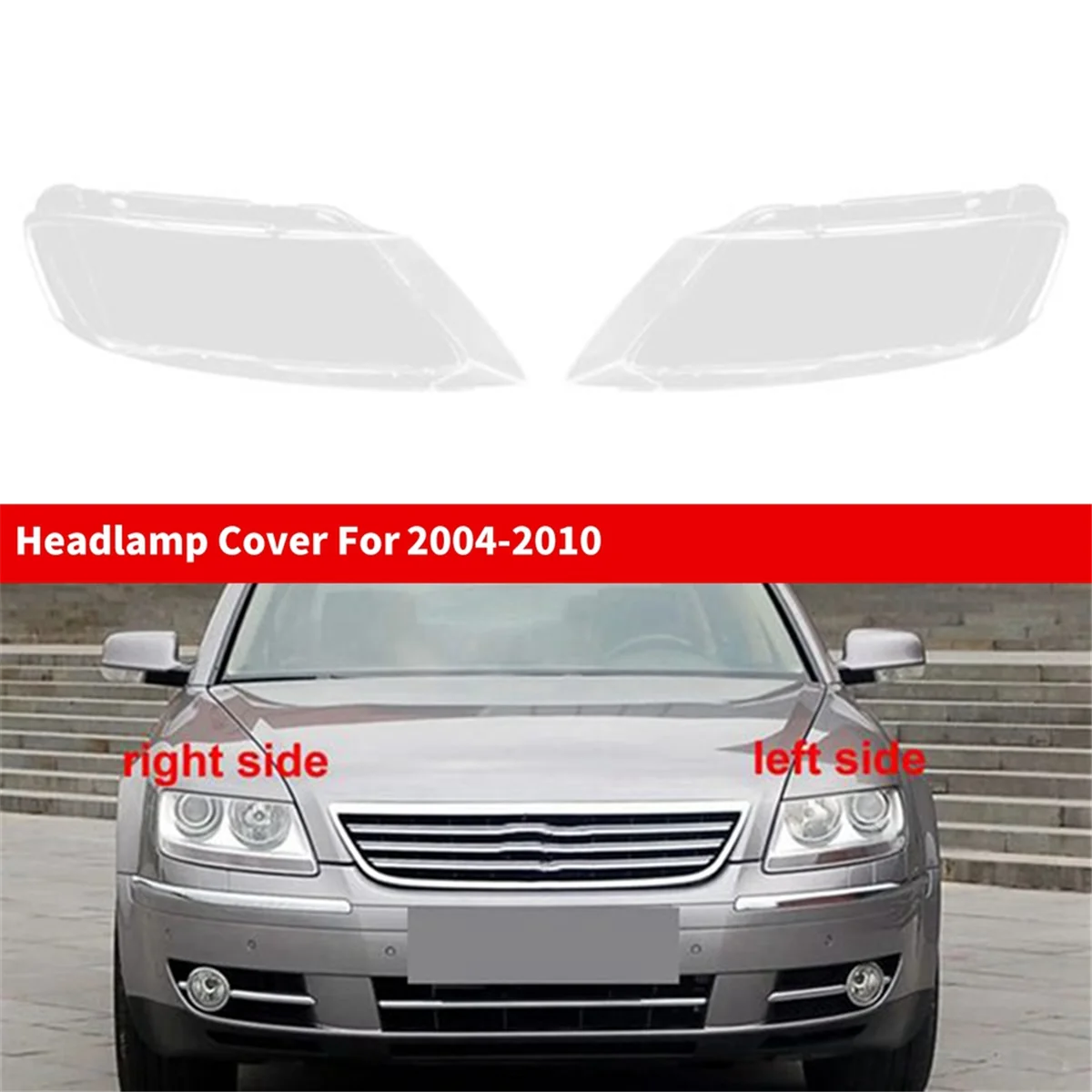 For Volkswagen Phaeton 2004-2010 Head Light Lamps Plastic Cover Lampshade Headlight Shade Head Light Lamp Shell