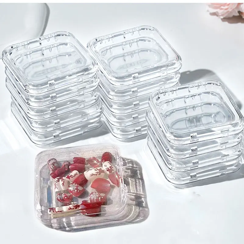 Pudełka akrylowe do przechowywania paznokci doczepianych, 5/10 sztuk, przezroczyste pudełka na sztuczne paznokcie, akcesoria do manicure i makijażu, narzędzie do przechowywania biżuterii.