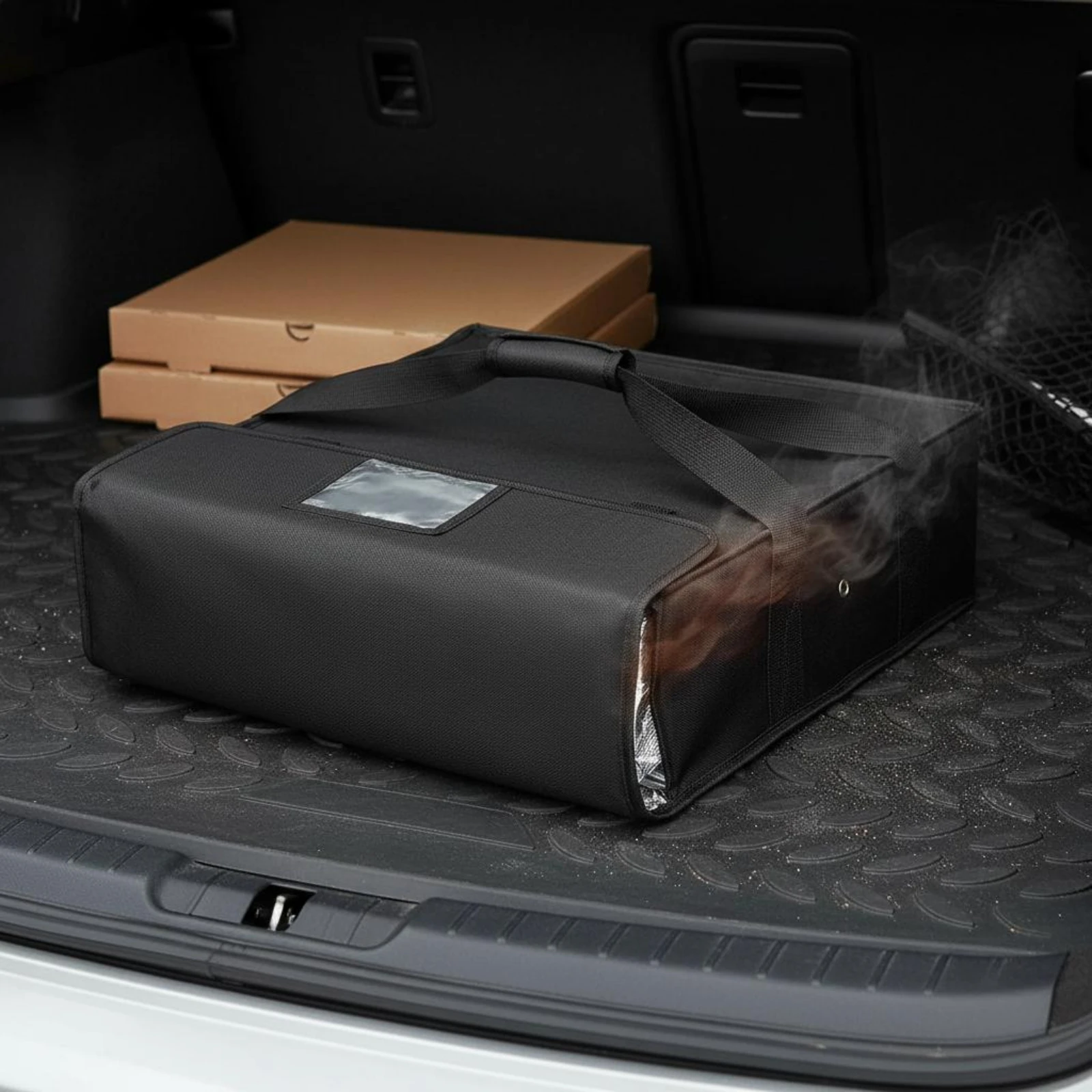 Insulated Pizza Delivery Bag Reinforced Seams Pizza Delivery Bag Hot Food Carrier Water-Resistant Meal Transport for Takeout