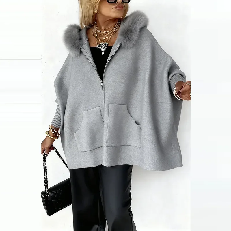 Women Fashion Cardigan Hooded Jacket Women Zipper Short Knitwear Female Spring Autumn Hooded Jacket Casual High Street Jacket