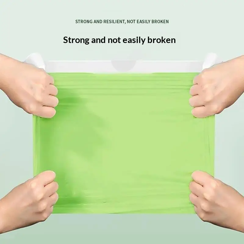 New 30/50/100pcs Mugwort Tear-Free Drawstring Garbage Bag For Kitchen Bathroom Anti-Mosquito And Anti-Odor Storage Cleaning Bag