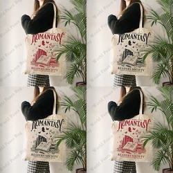 1 pc Romantasy Book Lover Vintage Reading patternTote Bag borsa a tracolla pieghevole alla moda borsa estiva per le vacanze al mare