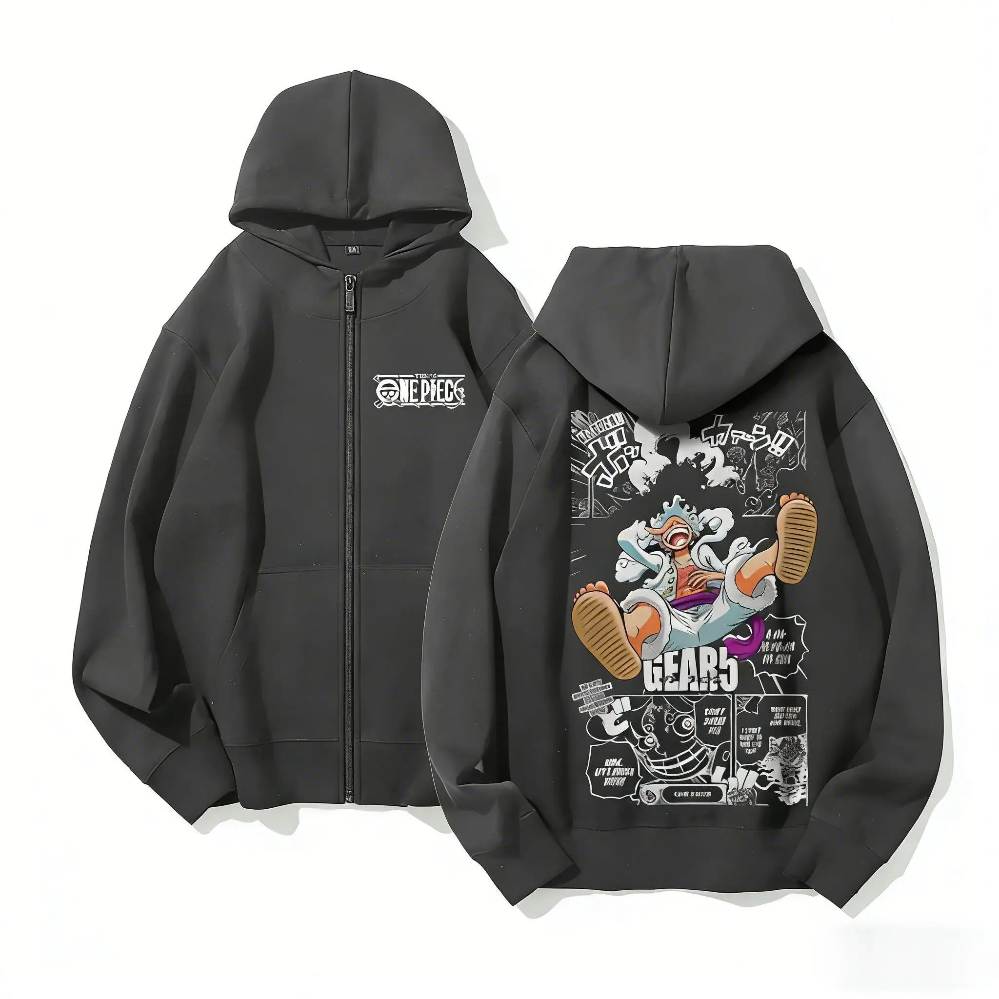 One Piece Luffy Anime Hoodie Men Women Zip Up Sweatshirt 2026 Winter Anime Cosplay Casual Streetwear Hooded Jacket Long Sleeve