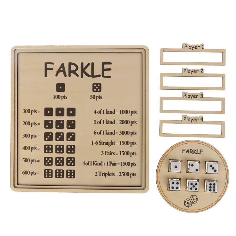 Farkle Dice Board Game Tray, Family Game Night, Board Games