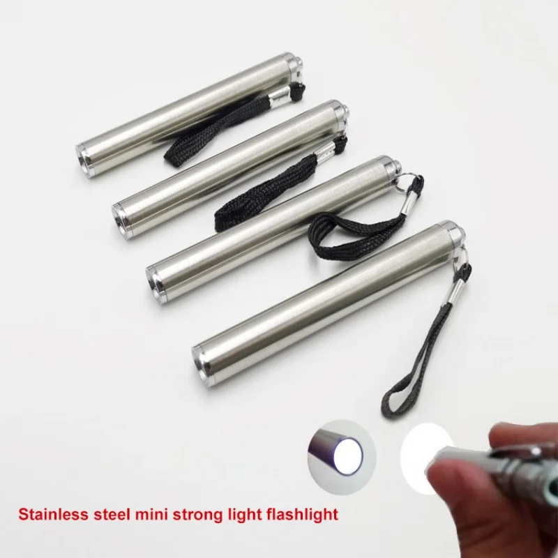 

1/2/3Pcs Stainless Steel Mini LED Keychain Flashlight Strong Light Outdoor Night Camping Walking Electronic Lighting Lamp