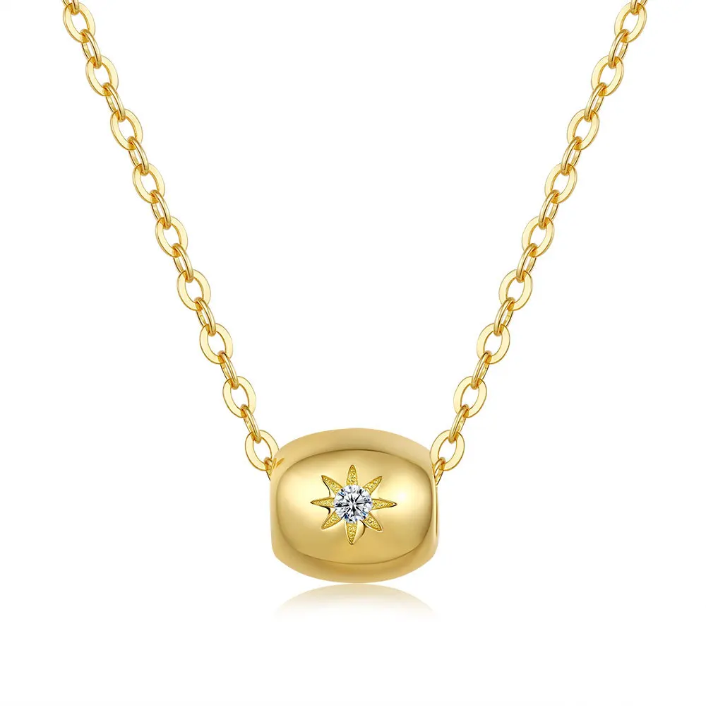 Lulutong Transfer Bead Pendant for Women 18K Gold Set with Moissanite Necklace Fashion Platinum PT950 Diamond Collarbone Chain