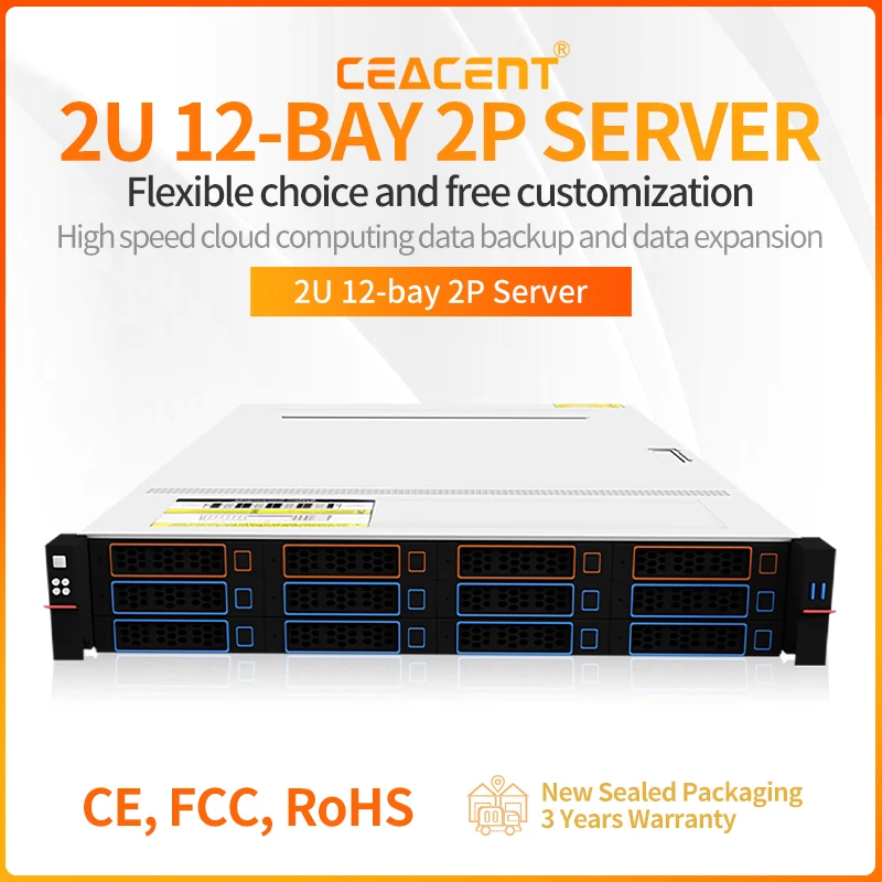 SV6-CP-I2D112 2U 12Bay Rackmount Server Intel C621 Chipset 800W Platinum Redundant PSU for Big Data Cloud Storage Virtualization