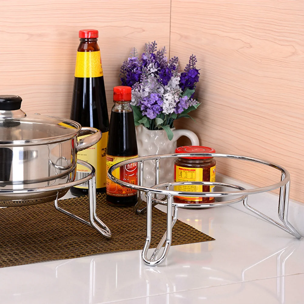 

Silver Ultra Thick Stainless Steel Pot Table Mats Holder Heat Resistant Pan Stand for Dining Table and Counter Top