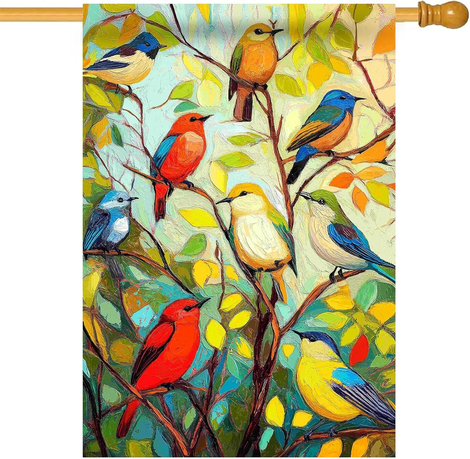 Morigins Tree Birds Spring Garden Flag Double Sided Welcome Seasonal Outdoor Yard Flag Outside Porch Decor House Flag 28×40  SSL