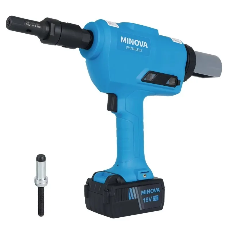 MINOVA 30KN المهنية بطارية ليثيوم بدون فرش KBOM برشام بندقية تصميم خاص لمسامير BOMN 6.0 مللي متر