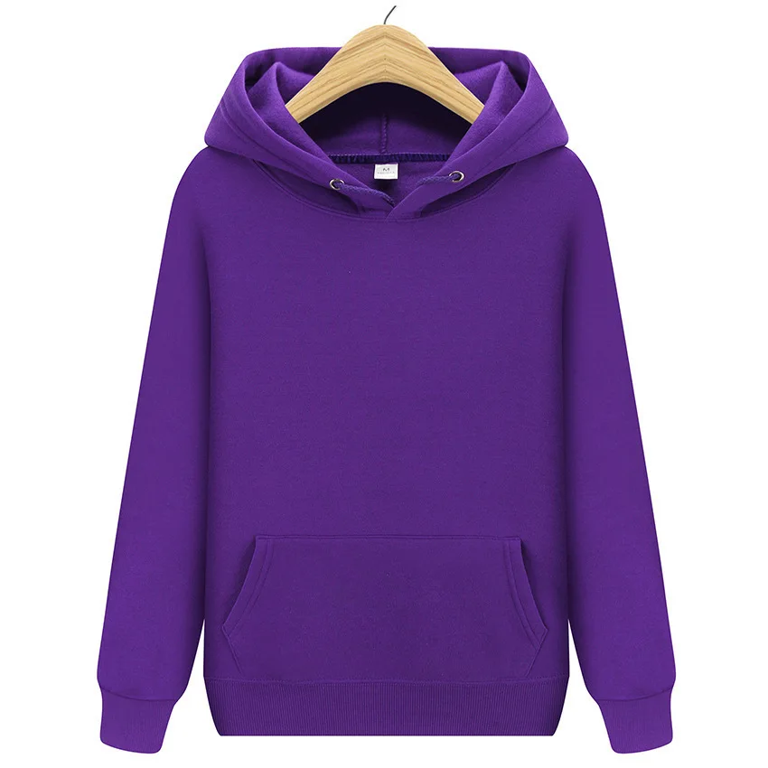 Large Size Solid Color Outdoor Sports Hoodie Fleece Hooded Sweatshirt Casual Comfy Unisex Design for All Seasons