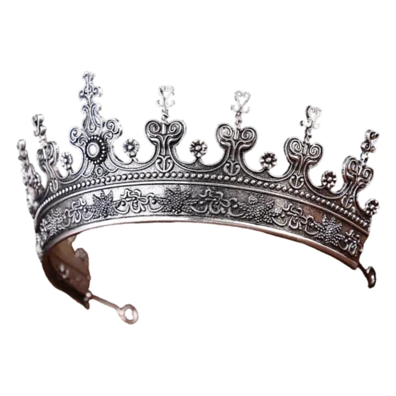 Elegant Metal Queen Crowns Tiaras Hairband สำหรับผู้หญิงผู้ชายสไตล์บาโรก