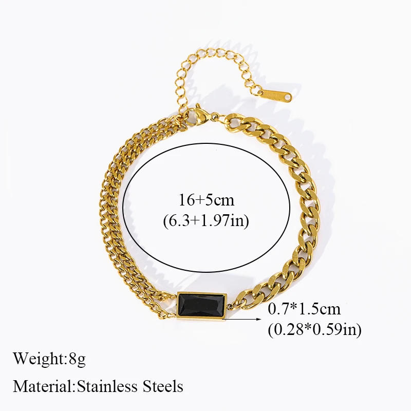 EILIECK 316L Edelstahl Schwarzer Kristall Zirkon Halskette Armband Ohrringe für Damen Neuer Trend Geschenk Wasserdichtes Schmuckset – Detail 4
