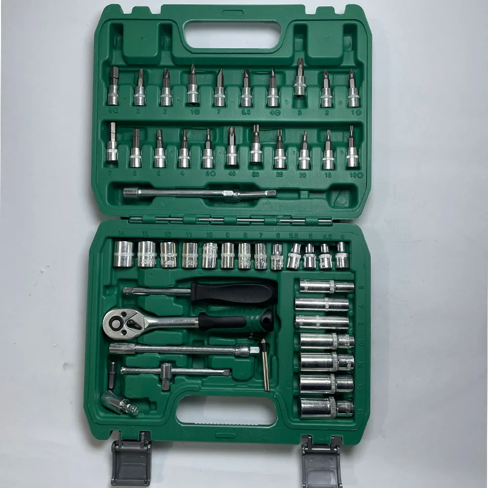 

53-Piece 72/24-Tooth Chrome-Plated Premium Auto Repair Tool Set, Professional Tool Kit, Essential for Household and Car Maintenance