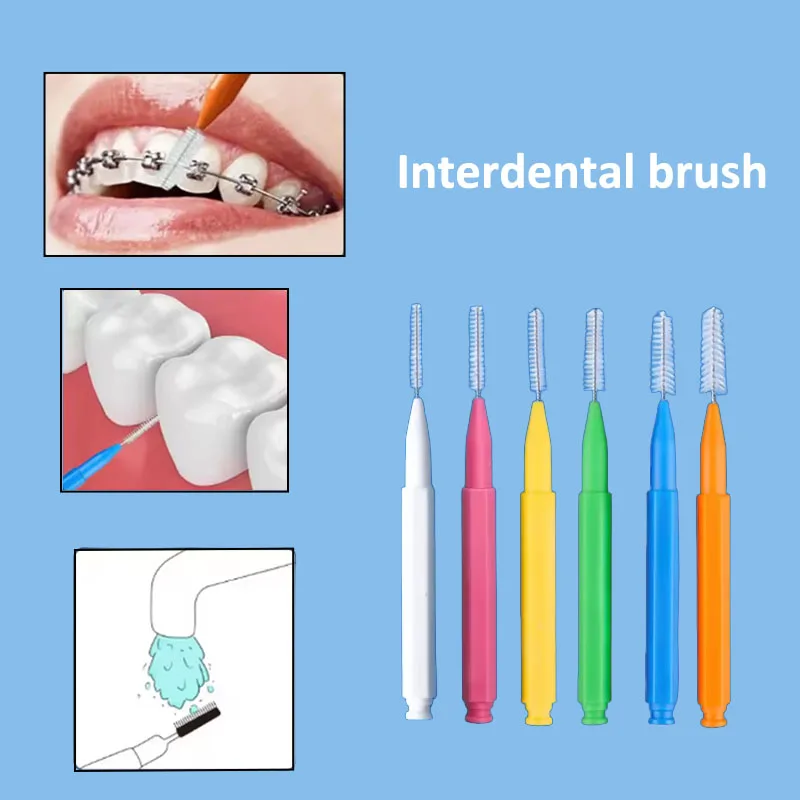100/300/500Pcs Straight Interdental Brushes Braces Orthodontic Braces Gaps Oral Hygiene Tools Gaps Between Teeth Brushes
