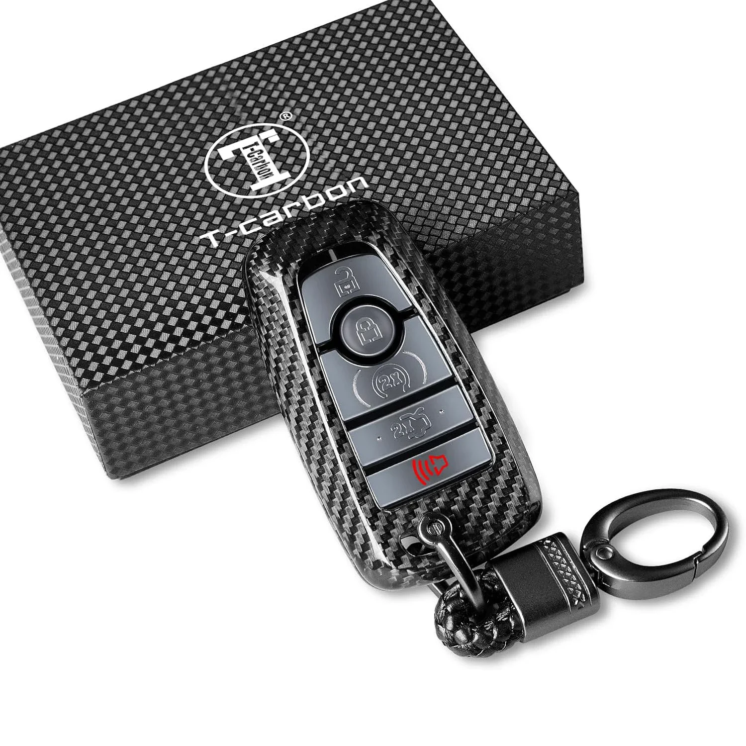 For Lincoln Key Fob Case Carbon Fiber Key Fob Cover Protector For Navigator Aviator Corsair Nautilus 2020-2024 Car Key Shell