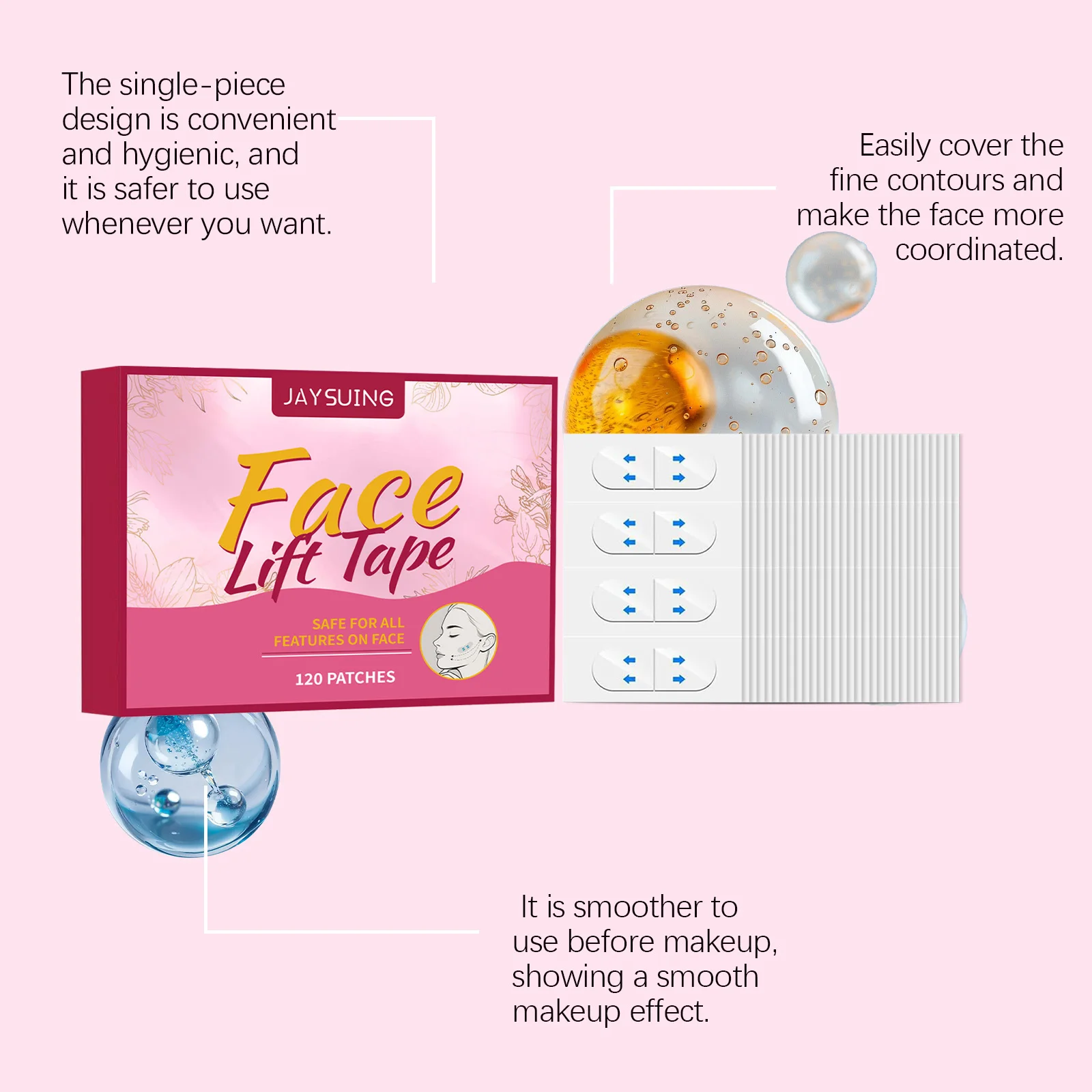 Nastro per il lifting del viso Patch per il sollevamento a forma di V invisibile ad alta elasticità per il sollevamento Stringere il viso Collo Mento Occhi Strumento per la cura della pelle del viso