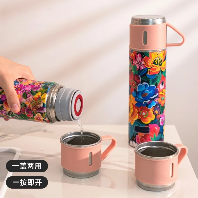 Portable Thermos Cup Set 500ml Home Portable Daily Stainless Steel Cup