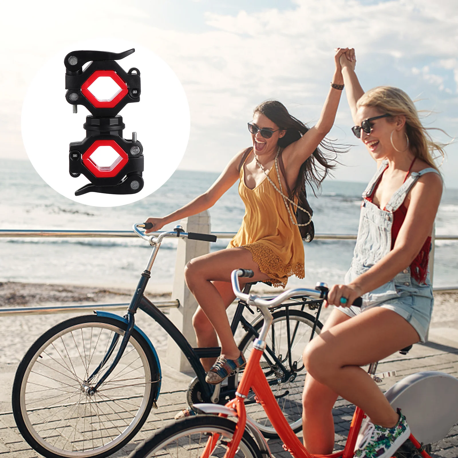 1Set Light Bracket Sturdy Professional Multiuse 360 Degree Rotation Easy Mounting Bike Lamp Holder Night Safety