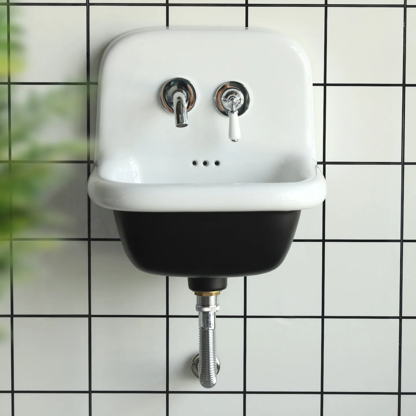 Iron Ceramic Hanging Basin Exported To The United States Dishwashing Hand Washing Face Retro Sink Wall Hanging Dual-purpose