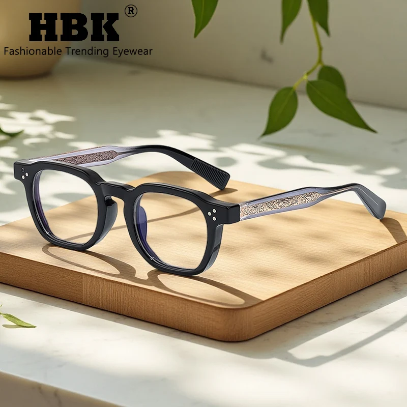 

HBK Fashion Luxury sunglasses Frames Square Frames CP Core Insert Leg Women Anti Blue Light Computer Glasses Frames