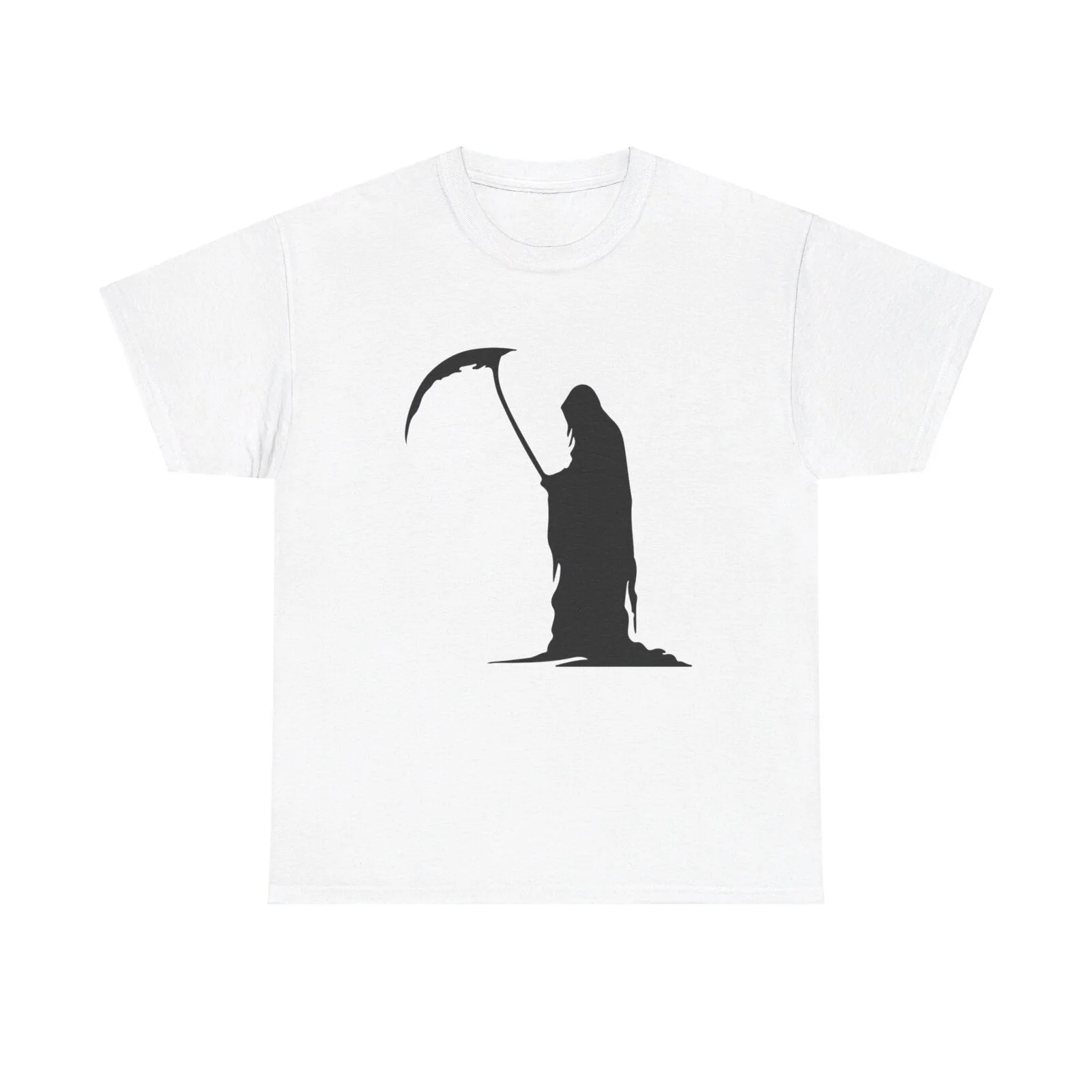 Grim Realer Silhouette Graphic T-Shirt - dark death scythe skull ghost halloween