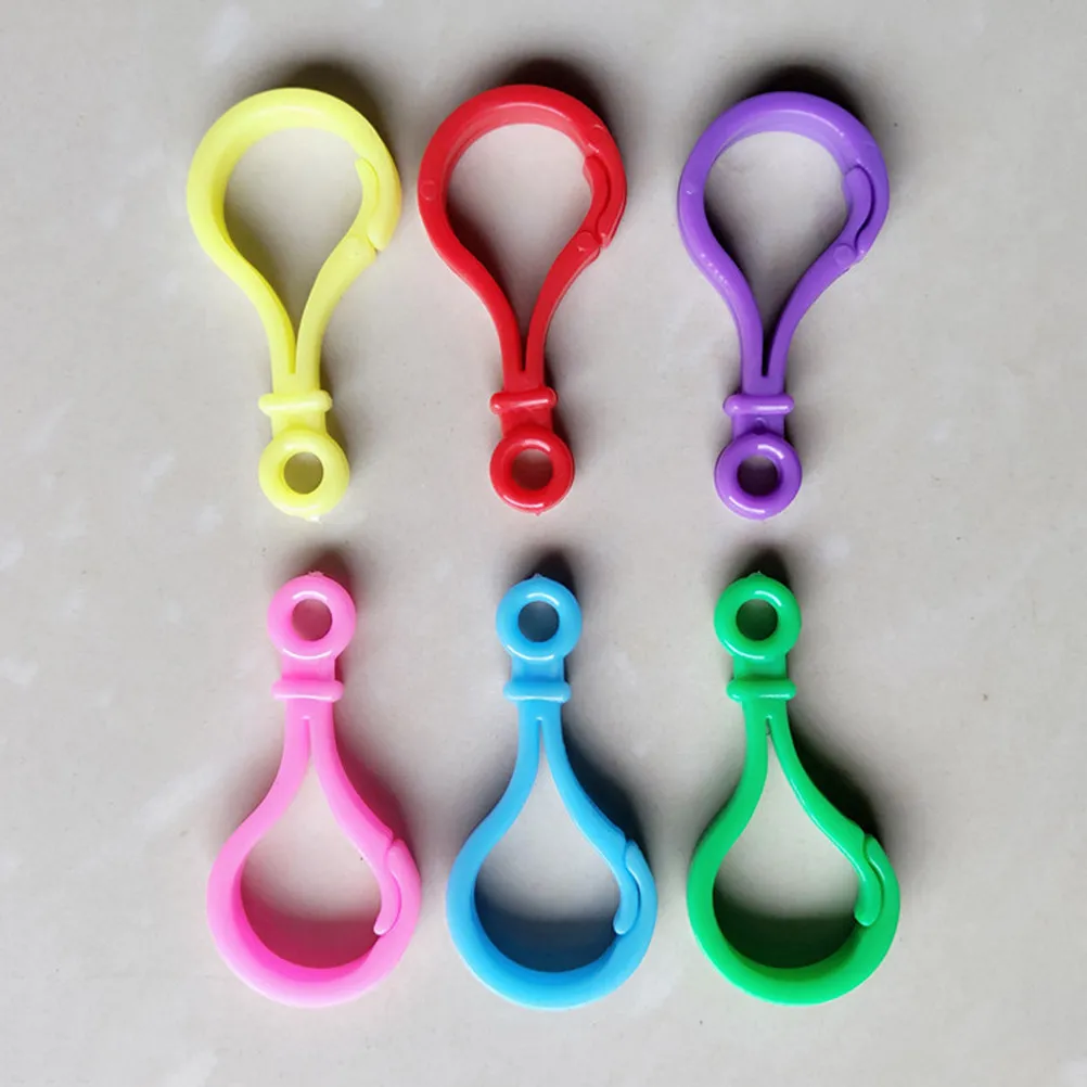 100Pcs Plastic Lobster Clasps Colorful Keychain Clips for Badge Holders Craft Decorations Mixed Colors