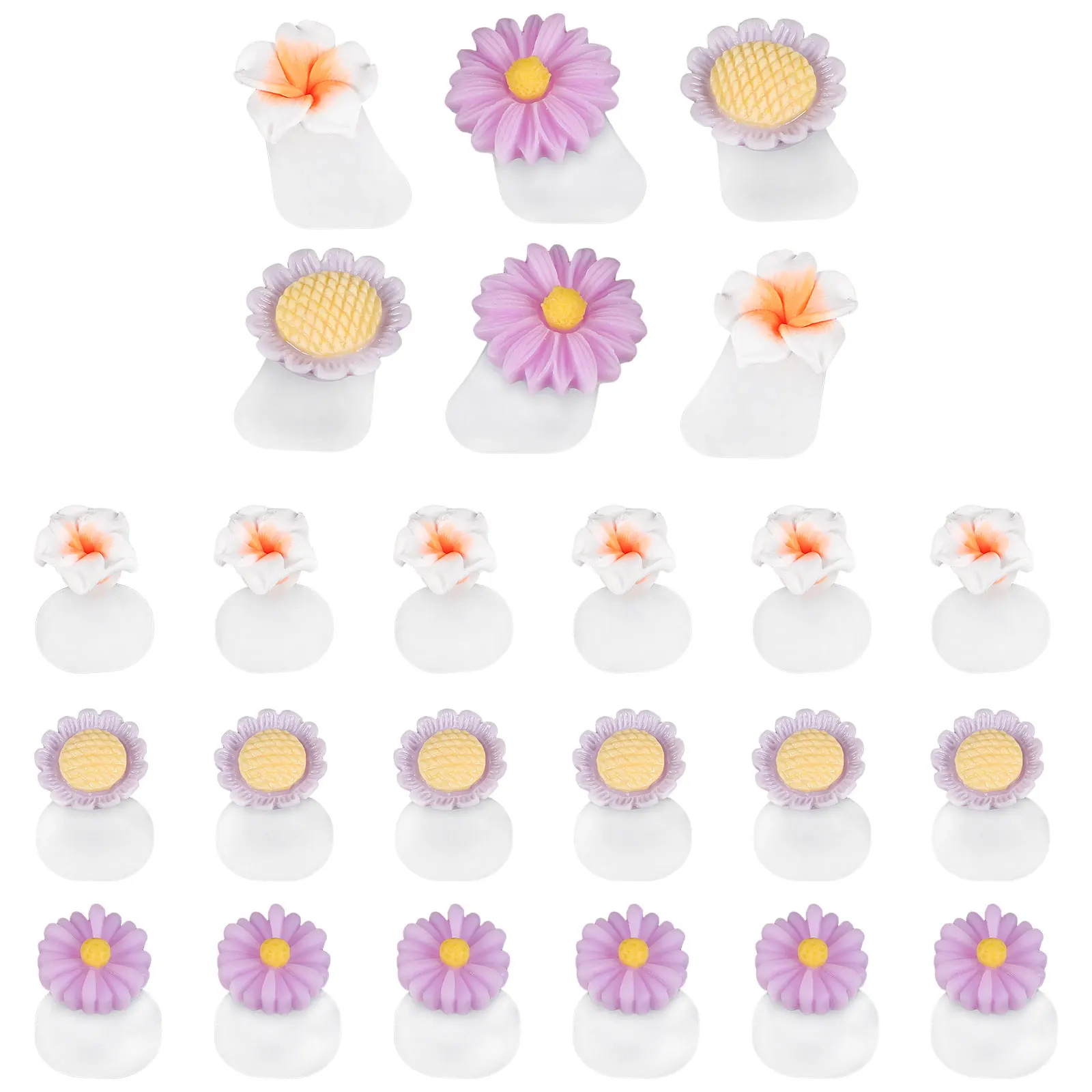 

24 Pcs Separator Decorative Silicone Toe Separators Silicone Flower Nail Tools Pedicure Supplies Spacers Reusable