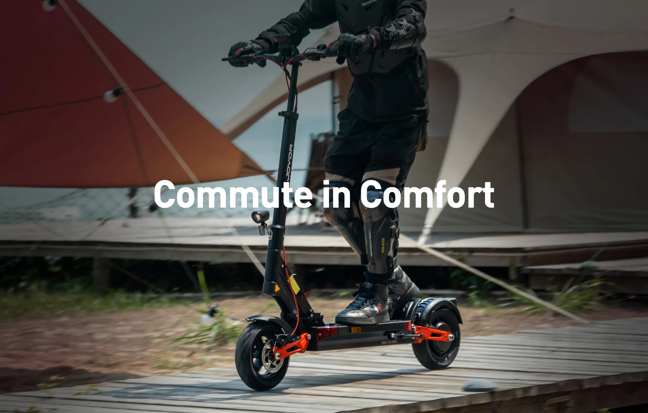 JOYOR T6 Elektroroller für Erwachsene 48V18Ah 10-Zoll Offroad-Reifen Faltbarer E-Mountain E-Scooter – Detail 3