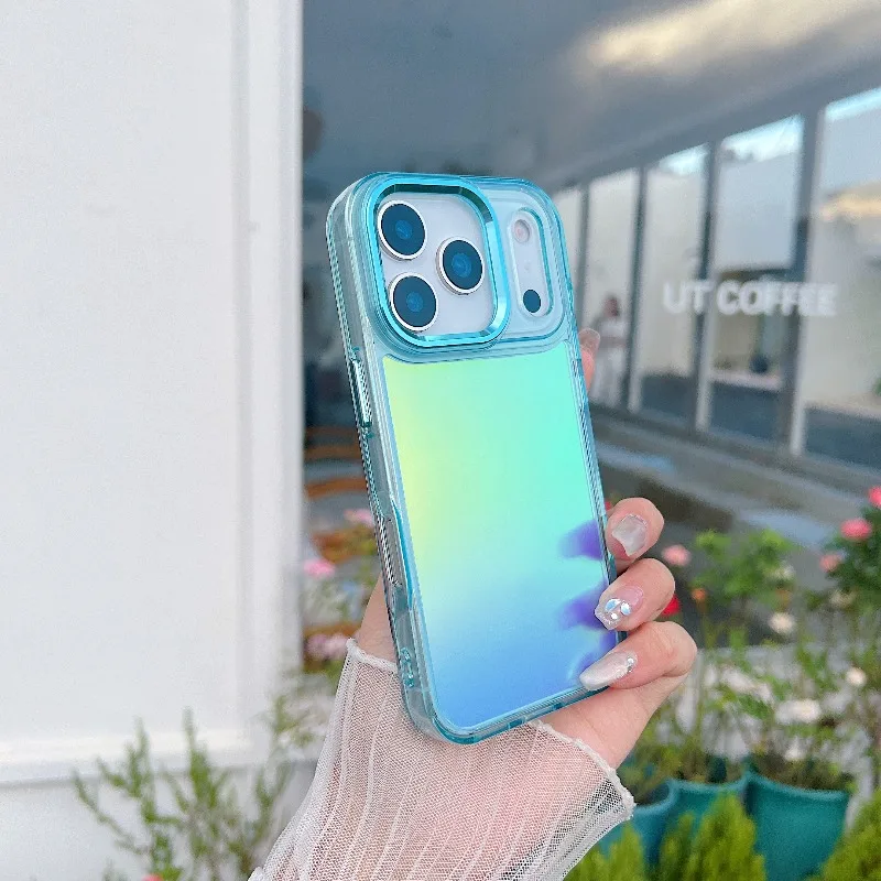 Suitable for iPhone 17,16 Pro Max,15 Pro,14,13,12,11,XR,X,Xs, XsMaxluxury, fashionable, shiny gradient color phone case