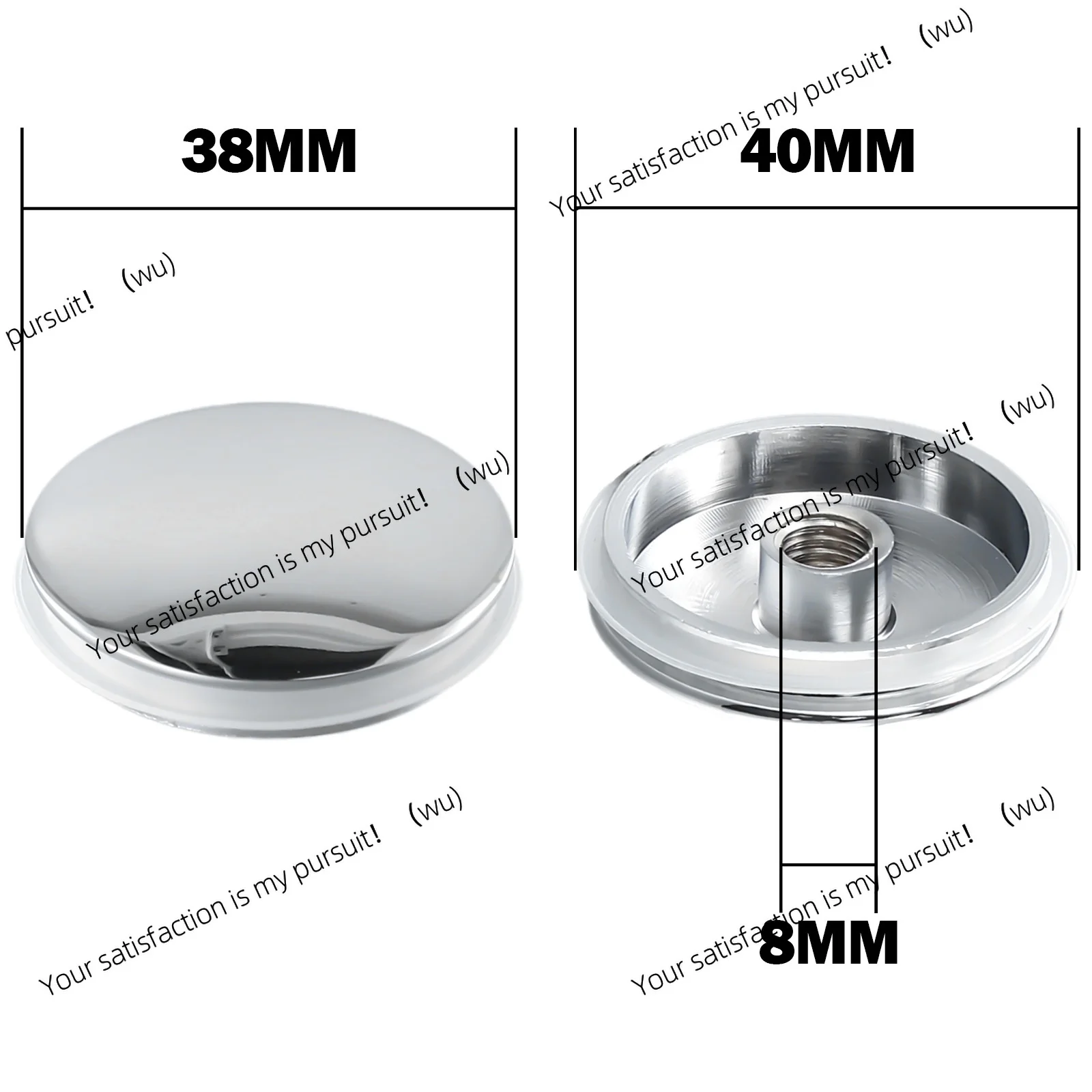 1 x 38mm replacement sink with easy pop-up click chrome sink strainer