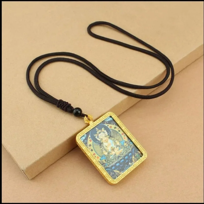 

Xizang Tangka Eight Guardian Gods Necklace Pendant For Unisex Temperament Vintage Sacred Necklace Atmosphere Accessory Jewelry
