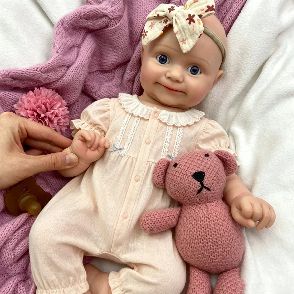20inch Open Mouth Soft Silicone Reborn Doll Realistic Skin Veins Washable Newborn Doll for Expectant Parents Gift