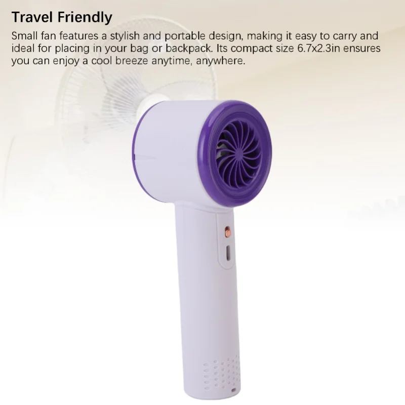 

Portable Handheld Fan 3000mAh Rechargeable Personal Cooling Fan With 7 Color LED Ambient Light For Home Office Outdoor Travel