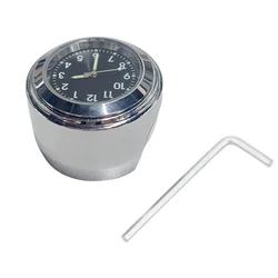 Motorcycle Clock Chrome Waterproof Bike Handlebar Mount Quartz Watch Aluminum Luminous Clock Moto Accessories Universal