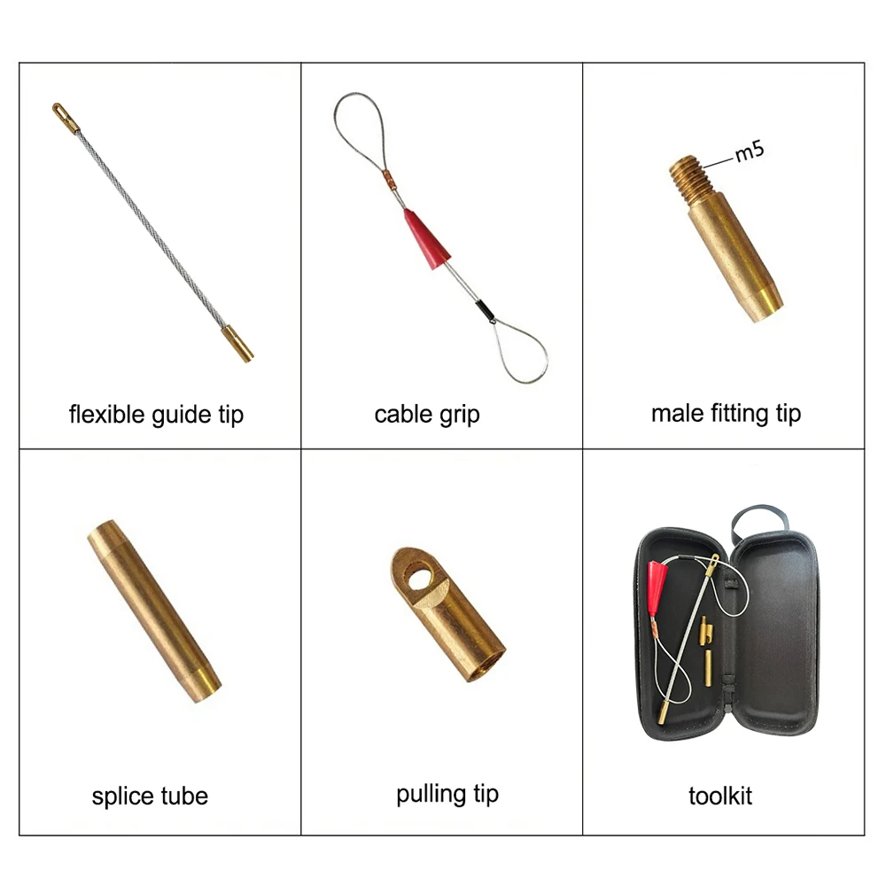 Fish Tape Accessory Kits Copper Running Guide Tips Replacement Wire Pulling Flexible Leaders