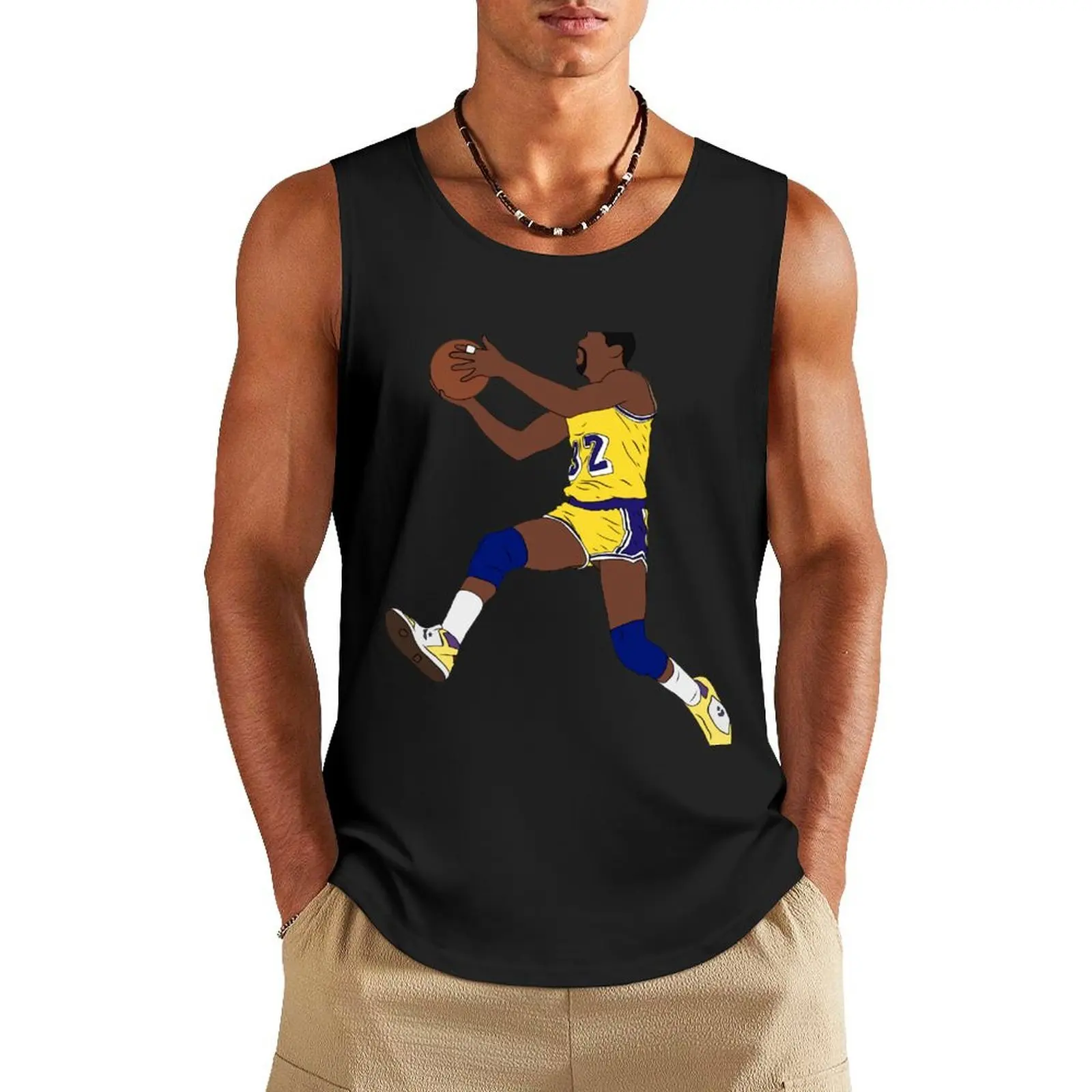 

Magic Johnson Layup Tank Top singlet for men Sleeveless top mens gym clothes