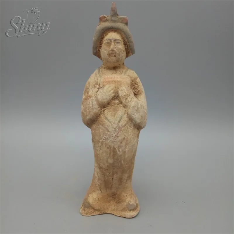 Tang Sancai Pottery Beauty Figurine Antique Replica of Tang Dynasty Excavated Ancient Porcelain Collectible Decorative Piece