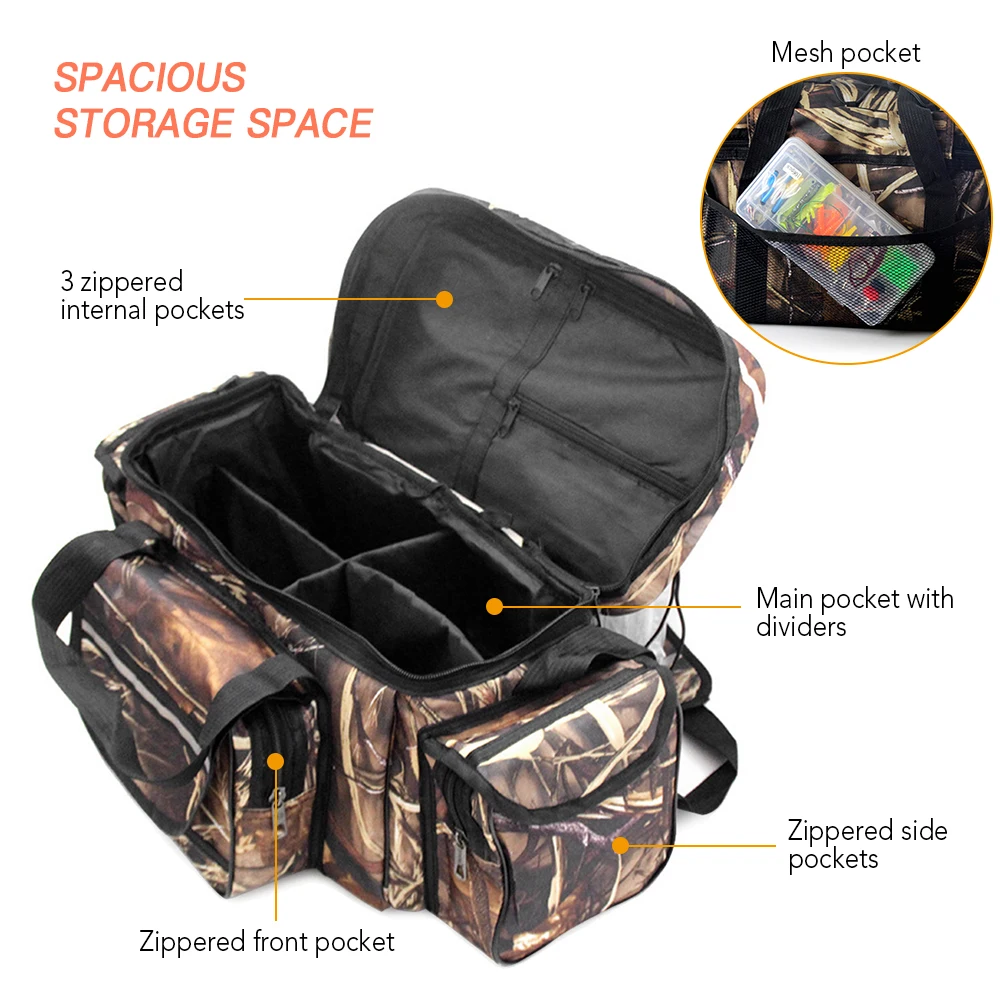 Große Kapazität Angelgerät Tasche Wasserdichte Angelgerät Lagerung Tasche Fall Outdoor Reise Jagd Schulter Tasche Pack