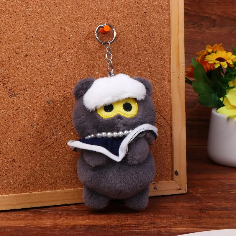 الإبداعية الكرتون رمادي القط أفخم كيرينغ حقيبة قلادة المشجعين الهدايا Kawaii GD Zoa أفخم دمية Kpop GD محشوة دمية المفاتيح