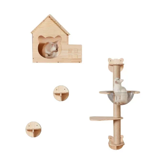 

Wall-Mounted Cat Toy Large Space Capsule Skyrocket Cat Jump Platform Hemp Grab Column