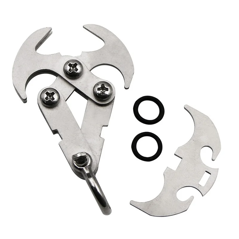 1pc Multifunctional Claw Hook Folding Grappling Stainless Steel Mountaineering Survival Saw Outdoor Climber Camper Gift EDC Tool