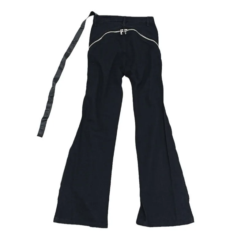 HKSH ربيع وصيف جديد الرجال المد الشرير شارع العليا RO ملابس داكنة متعددة سستة Y2K الجينز عادية مستقيم مضيئة صالح الدينيم السراويل HK4964