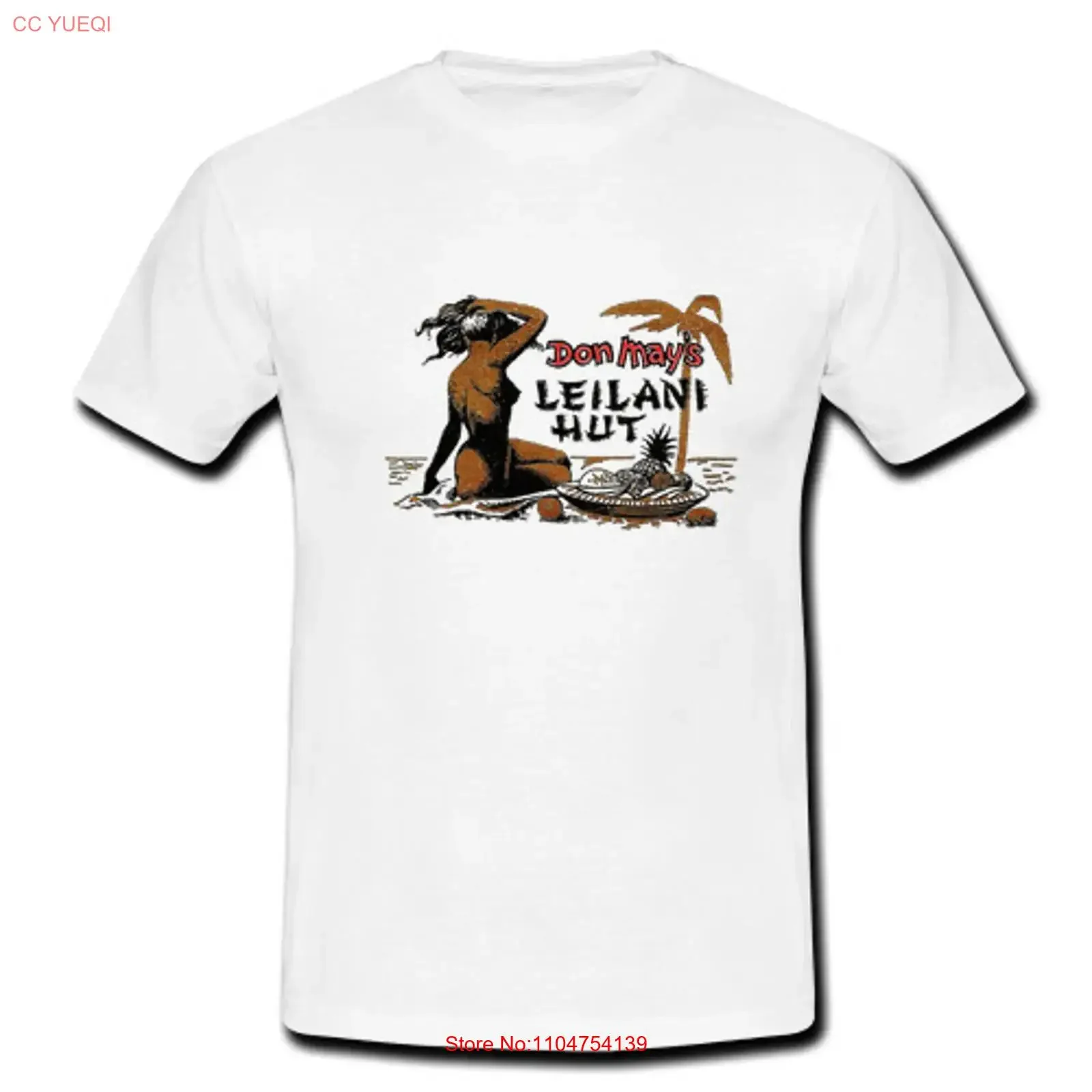 Mens Cotton Retro T shirt Vintage Hawaiian Coaster Don May Leilani Hut Hawaii vintage Washed Stylish Comfortable fashion Unisex