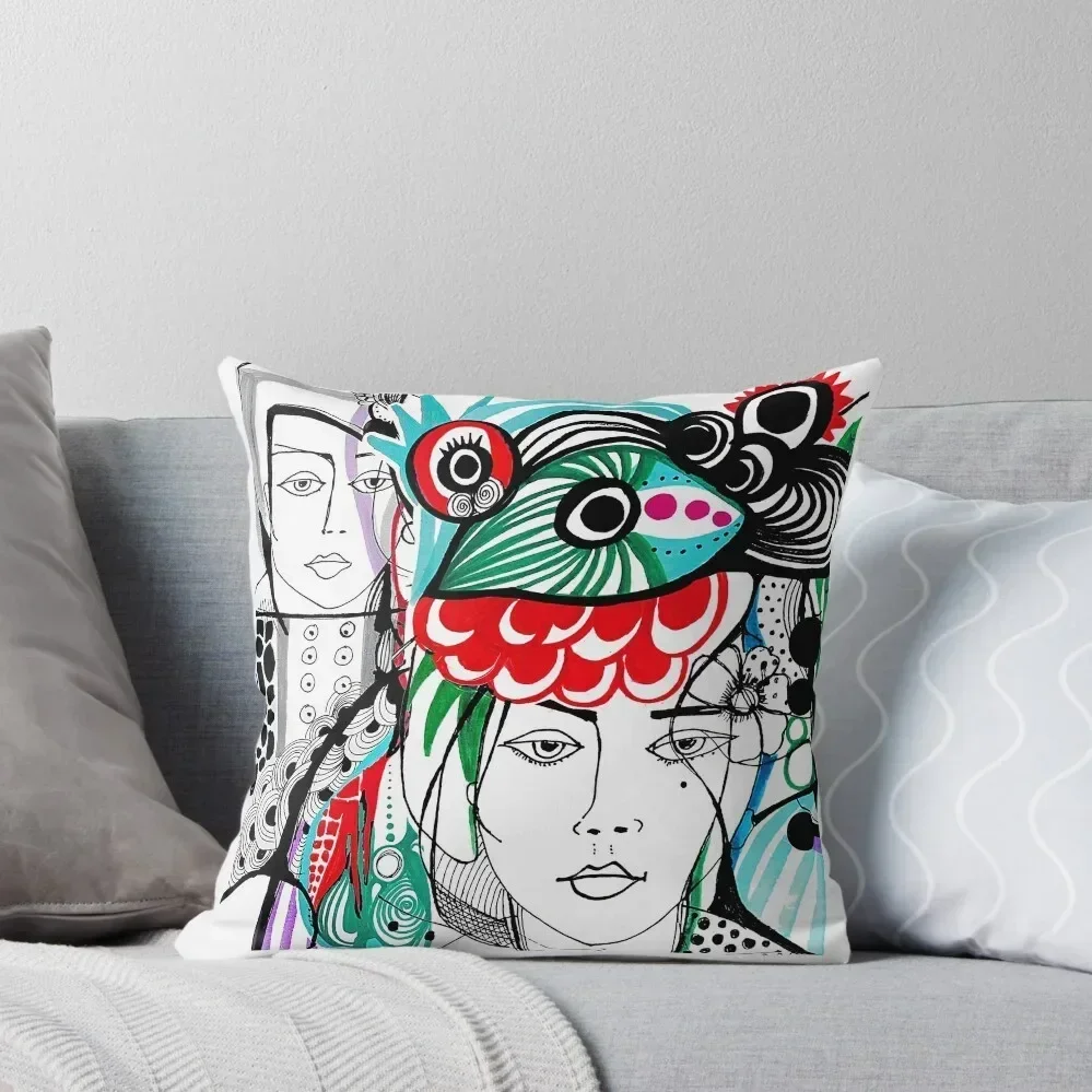 

Flower Hat Sister Throw Pillow Decorative Cover For Living Room pillowcases for sofa cushions pillow