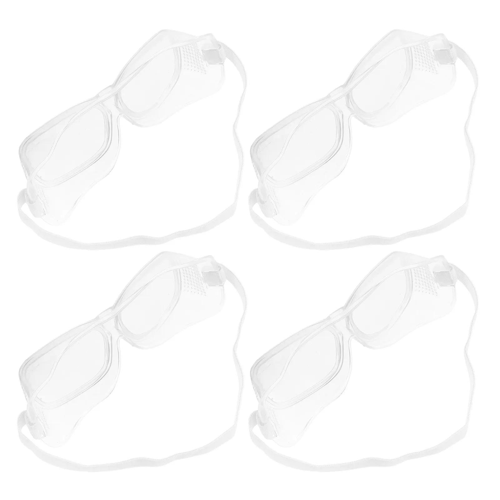 4Pcs Splash-Proof Protective Goggles Transparent Comfortable Fit High Visibility Safety Glasses Laboratory Industrial