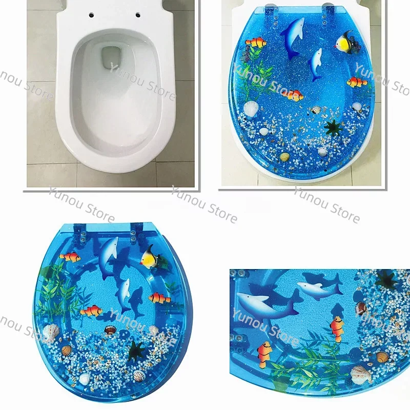 

Toilet Advanced Resin Thickened Toilet Seat Cover, UVO Type Universal Ordinary Buffer Seat, Silent Color Seat