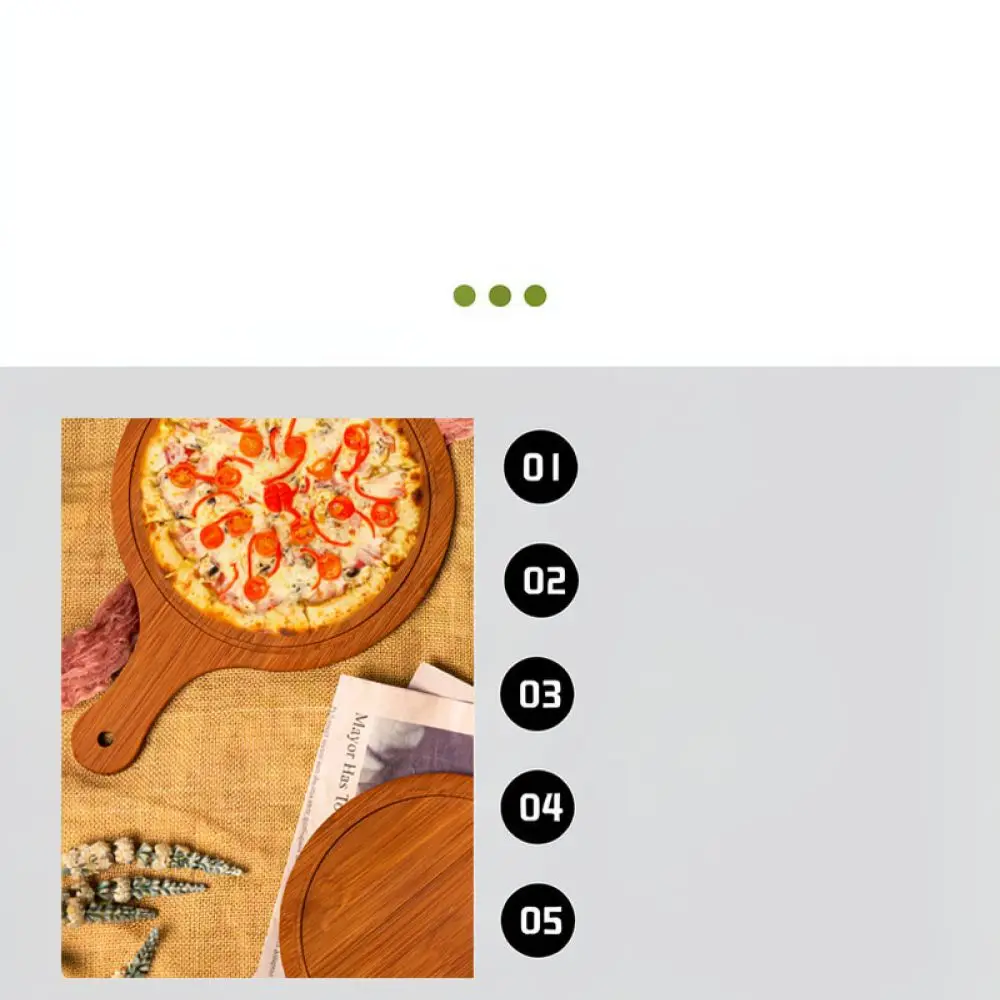 Solid Bamboo Wood Serving Tray Round Pizza Plate Steak Board Natural Kitchen Utensil Sustainable Food Display Tableware