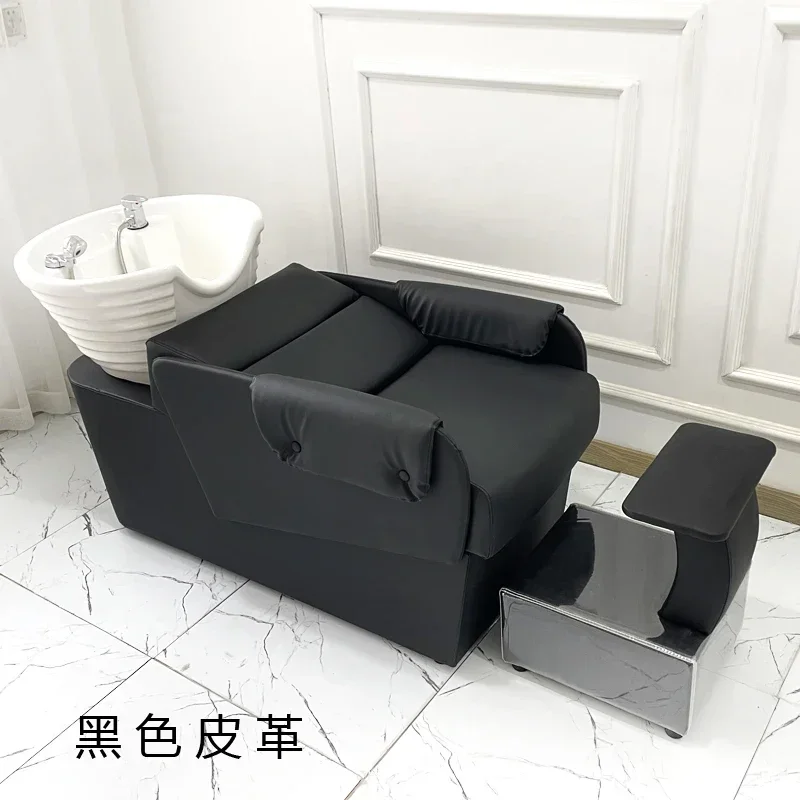 Massage Circulation Shampoo Chair Salon Styling Massage Luxury Shampoo Chair Neck Support Foot Rest Chaise Salon Furniture 3